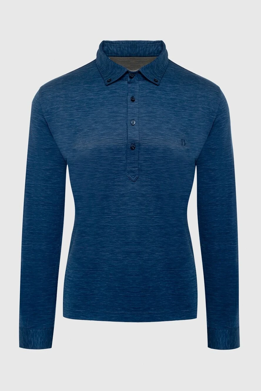 Bilancioni man cotton long sleeve polo blue for men купить с ценами и фото 146788 - photo 1