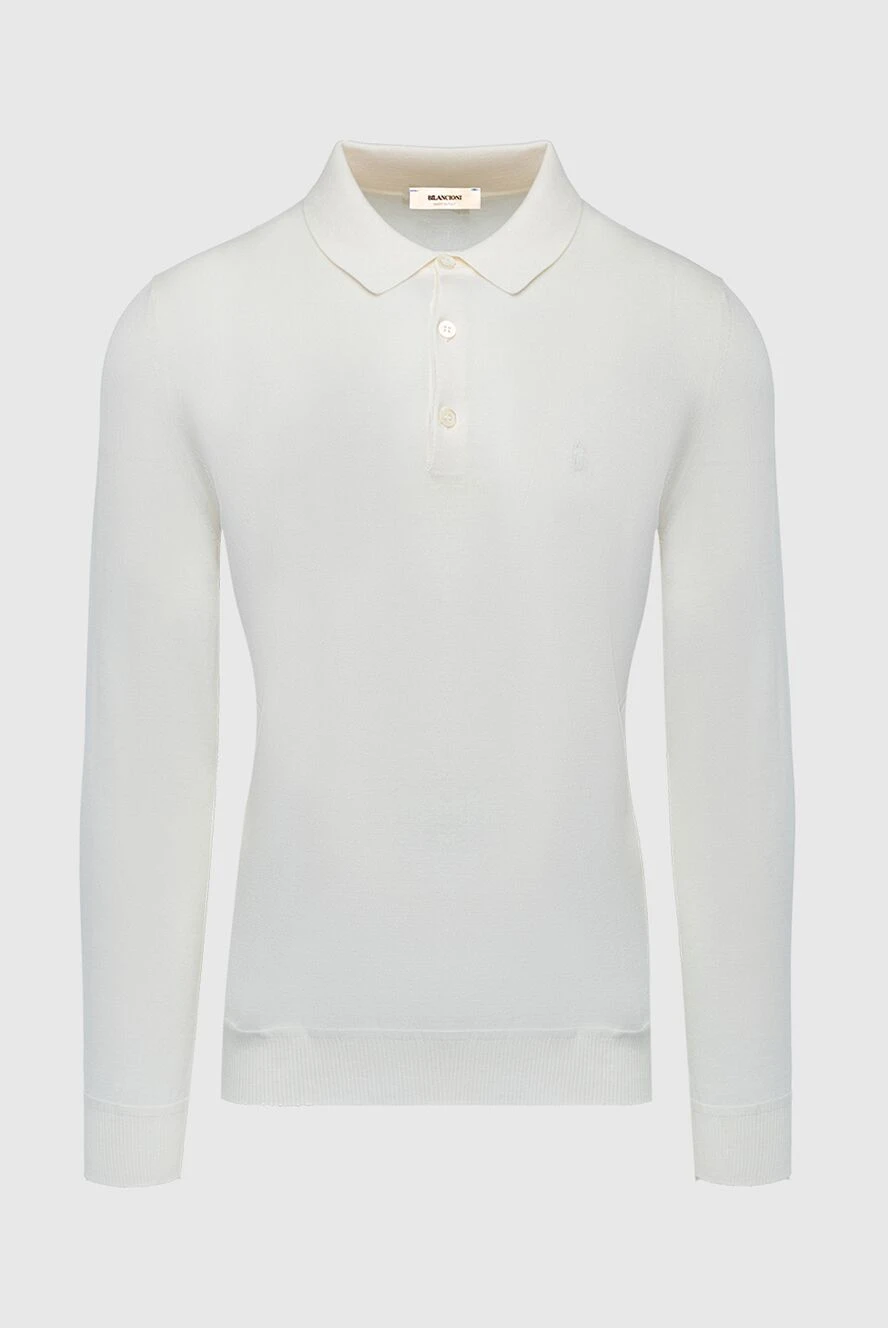 Bilancioni man long sleeve polo in silk and cotton white for men купить с ценами и фото 146801 - photo 1