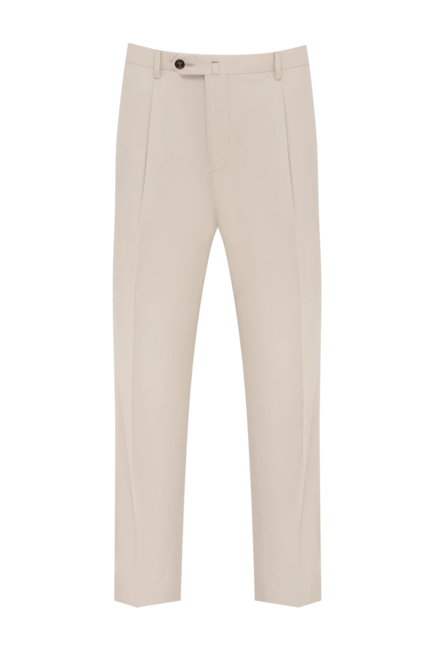 Bilancioni мужские брюки хлопковые бежевые с классическими стрелками 146823 - фото 1