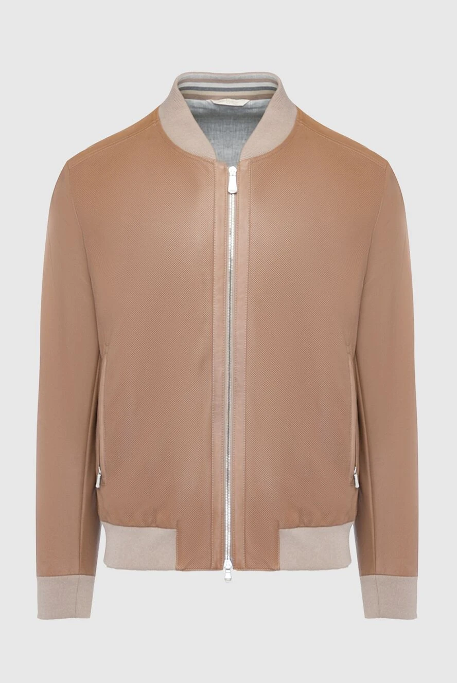 Bilancioni man beige leather jacket for men купить с ценами и фото 146825 - photo 1