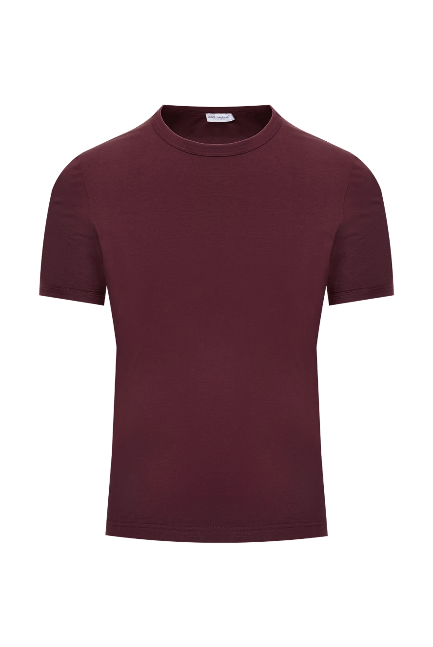 Dolce & Gabbana man cotton t-shirt burgundy for men купить с ценами и фото 146895 - photo 1