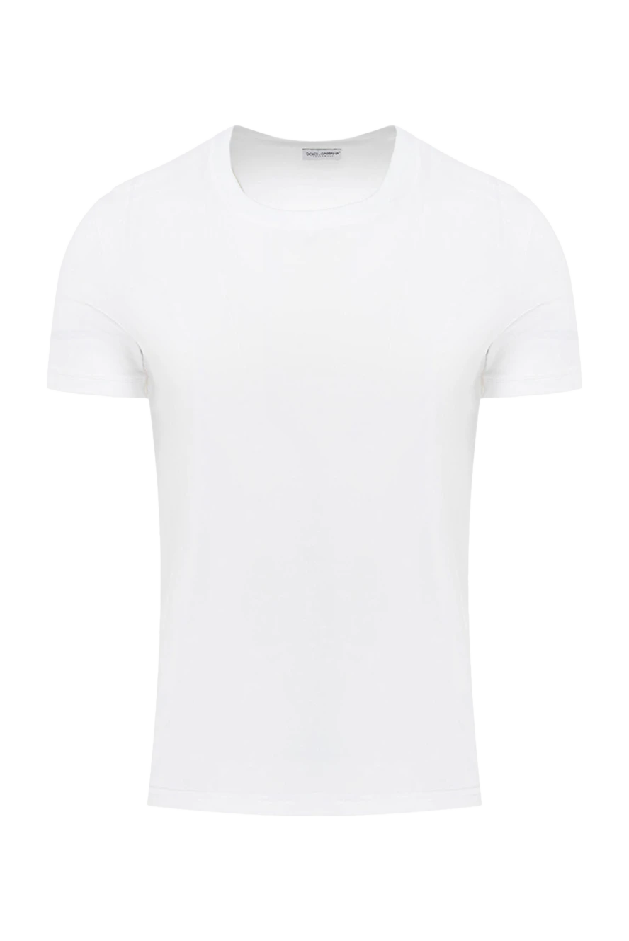 Dolce & Gabbana man white cotton and elastane t-shirt for men купить с ценами и фото 146902 - photo 1