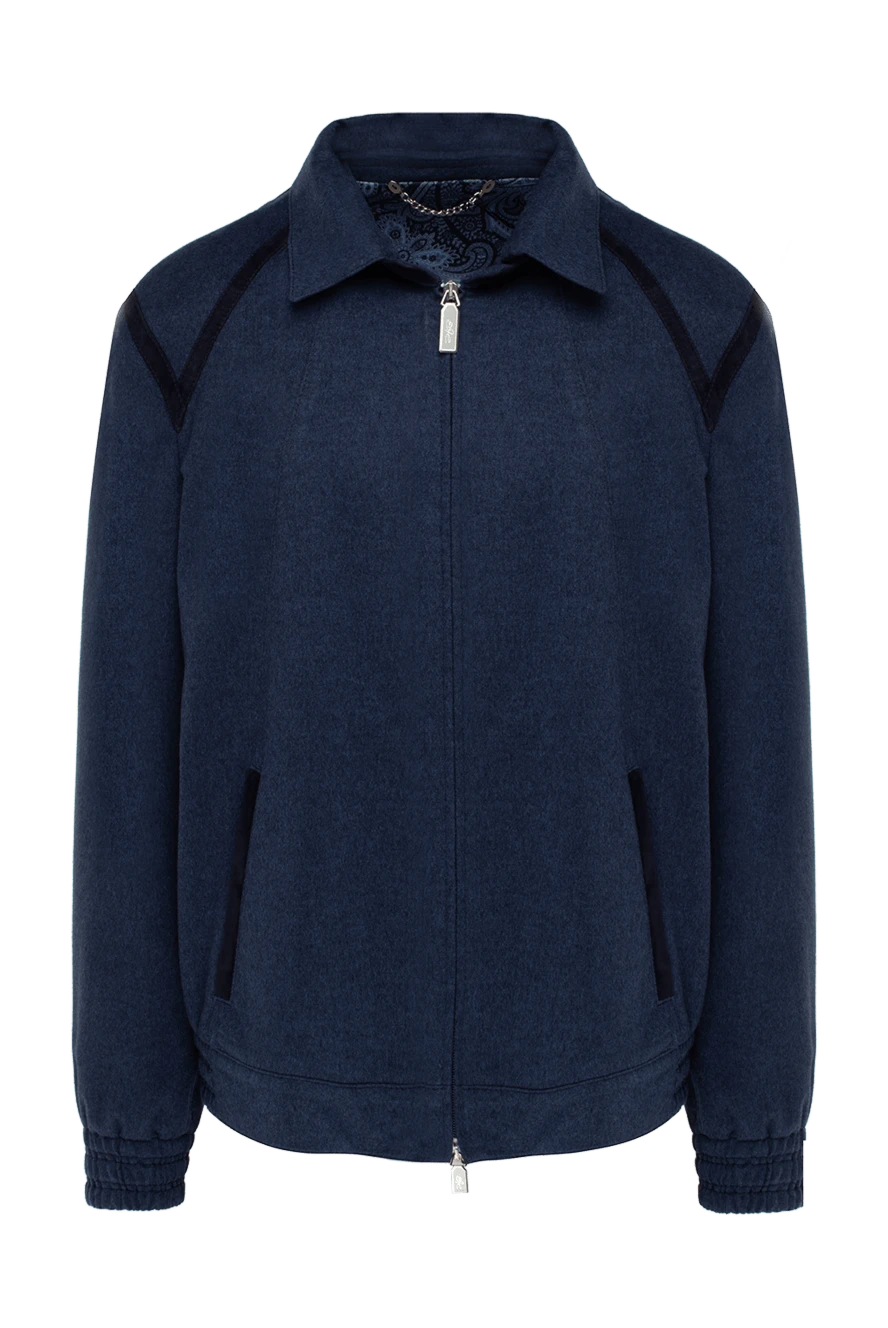 Hettabretz полушерстяная куртка с кашемиром и прорезными карманами синяя мужская 146948 - фото 1