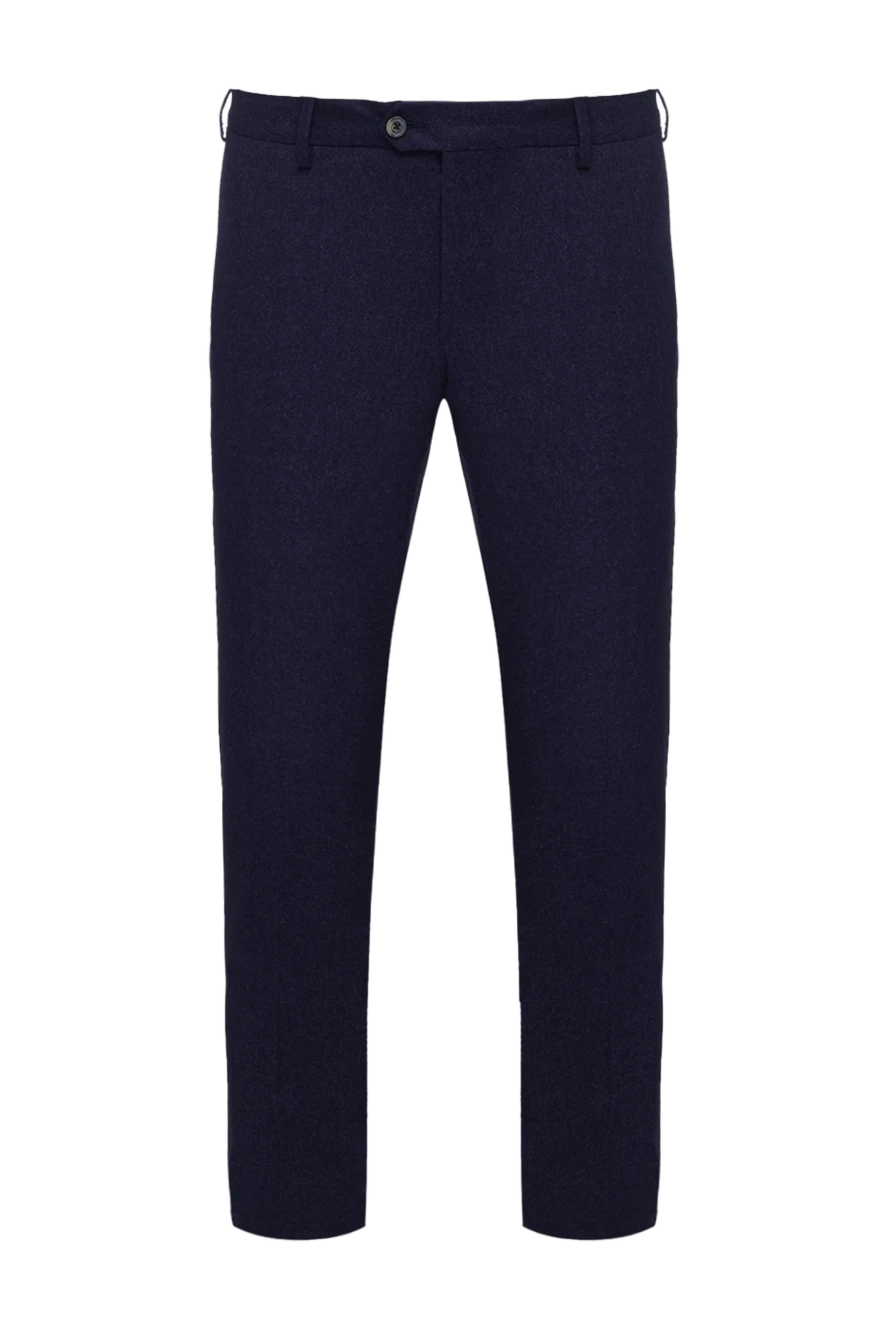 Cesare di Napoli мужские шерстяные брюки тёмно-синего цвета 147006 - фото 1