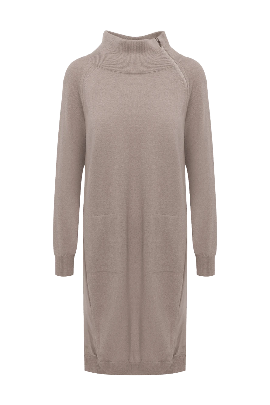 Peserico woman beige wool and silk dress for women купить с ценами и фото 147092 - photo 1