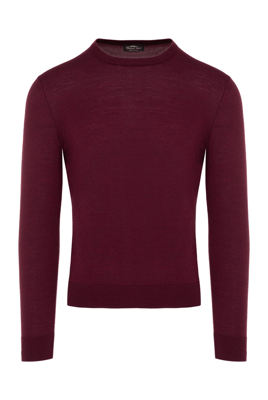 Cesare di Napoli man wool jumper burgundy for men купить с ценами и фото 147156 - photo 1