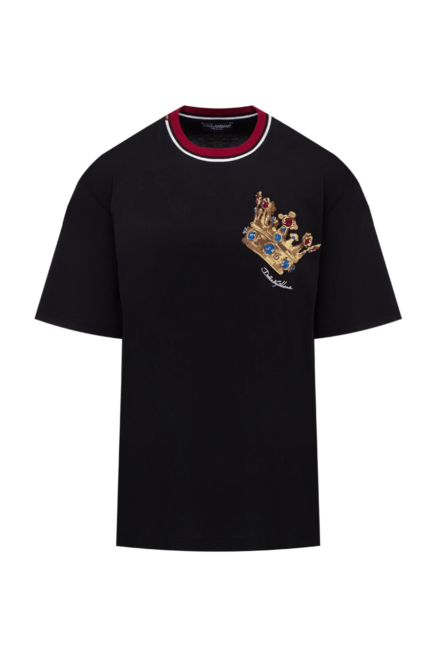 Dolce & Gabbana man black cotton t-shirt for men купить с ценами и фото 147216 - photo 1