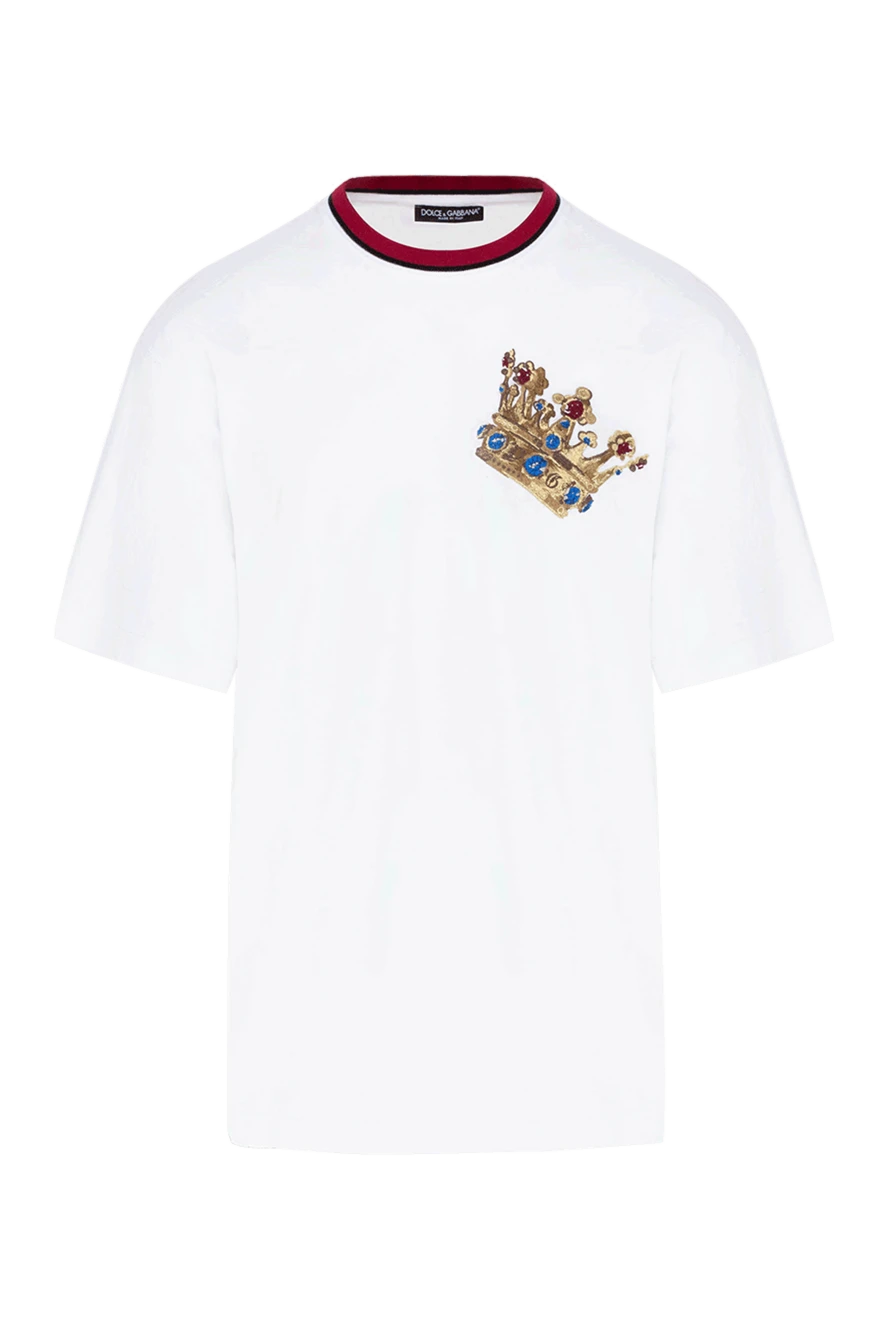 Dolce & Gabbana man white cotton t-shirt for men купить с ценами и фото 147218 - photo 1