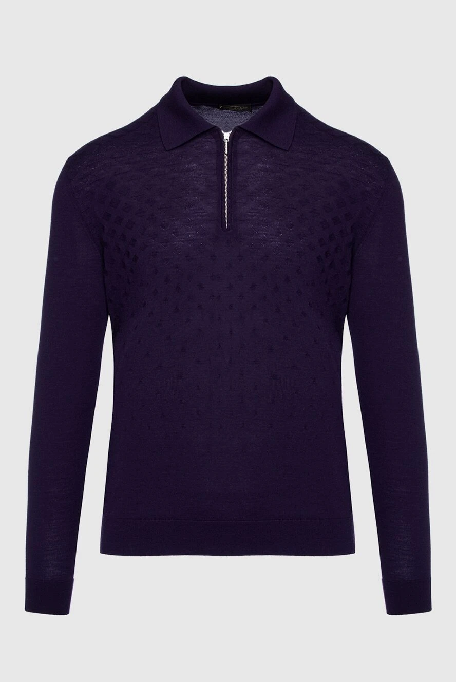 Cesare di Napoli man wool long sleeve polo violet for men купить с ценами и фото 147319 - photo 1