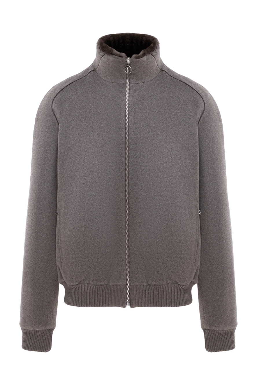 Seraphin куртка кашемировая утепленная мехом бежевая мужская 147354 - фото 1