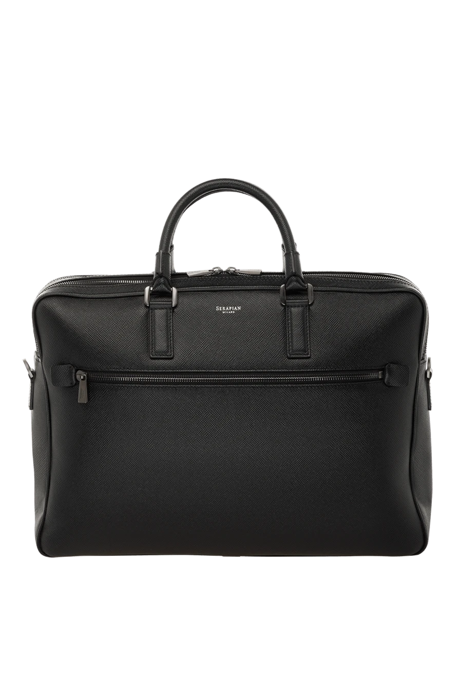 Serapian man black leather briefcase for men купить с ценами и фото 147365 - photo 1