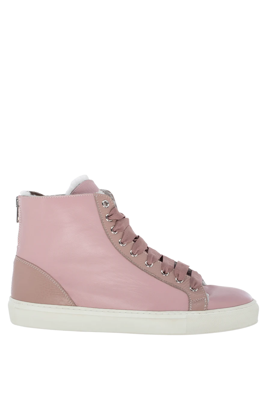 Lisa Conte woman pink leather and fur sneakers for women купить с ценами и фото 147393 - photo 1