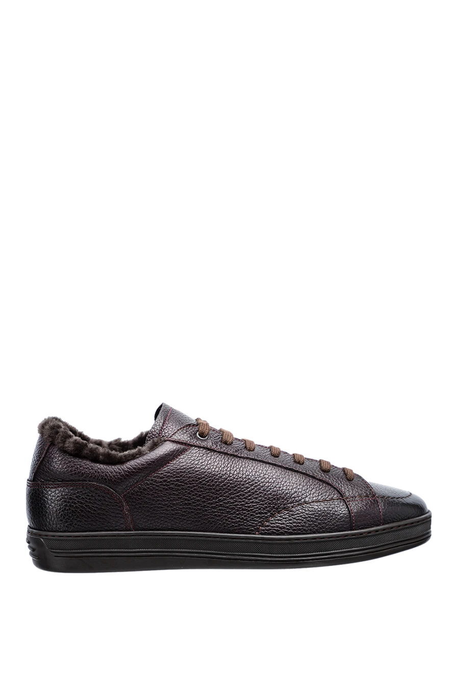 Doucal`s man brown leather sneakers for men купить с ценами и фото 147428 - photo 1