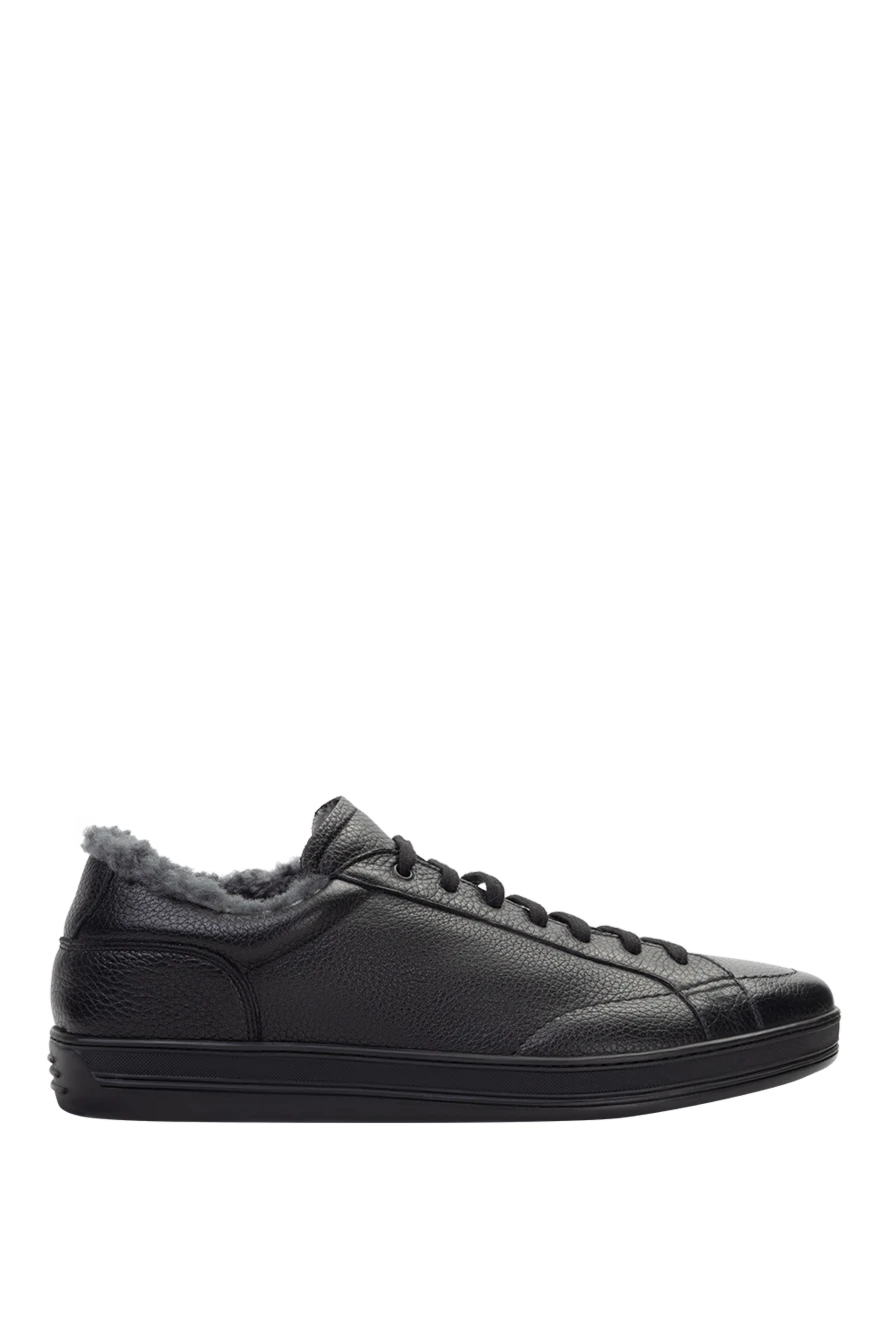 Doucal`s man black leather sneakers for men купить с ценами и фото 147434 - photo 1