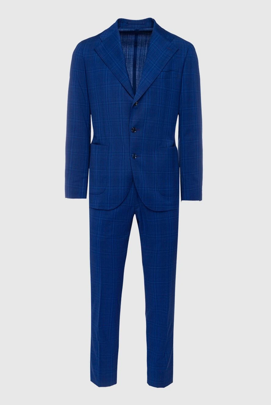 Cesare di Napoli man men's suit made of wool, blue купить с ценами и фото 147463 - photo 1