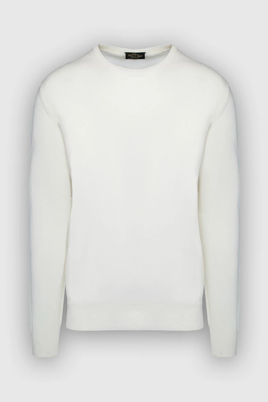 Cesare di Napoli man cashmere and silk jumper white for men купить с ценами и фото 147499 - photo 1