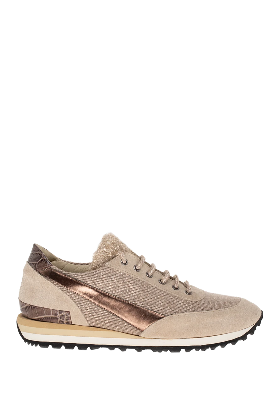 Panicale woman beige suede and wool sneakers for women купить с ценами и фото 147523 - photo 1