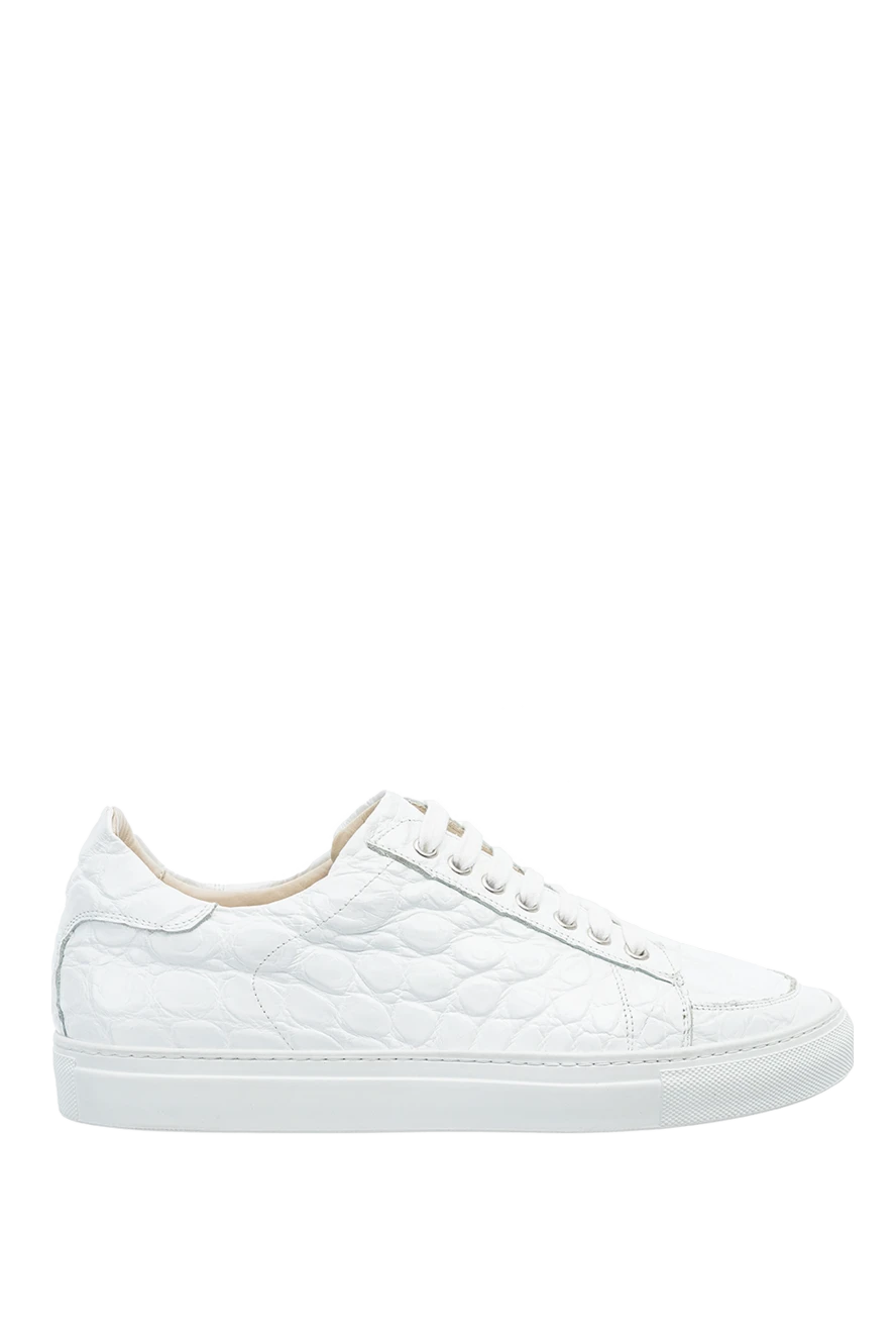 Cesare di Napoli man white crocodile leather sneakers for men купить с ценами и фото 147572 - photo 1