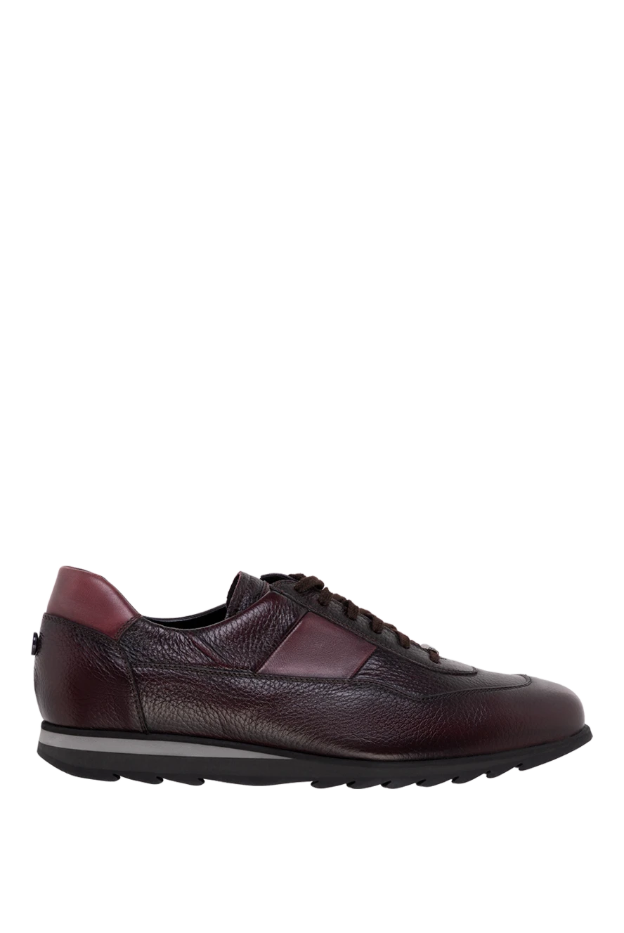 Barrett man burgundy leather sneakers for men купить с ценами и фото 147590 - photo 1