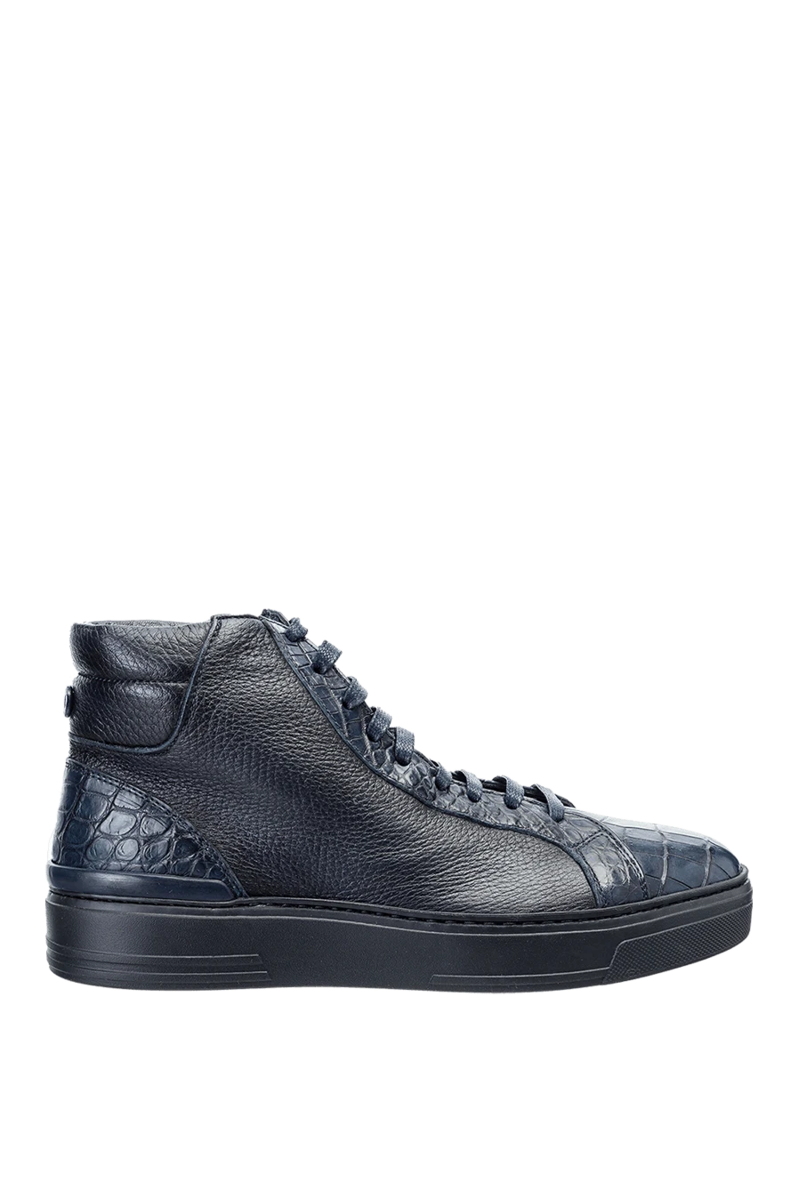 Barrett man blue leather sneakers for men купить с ценами и фото 147593 - photo 1