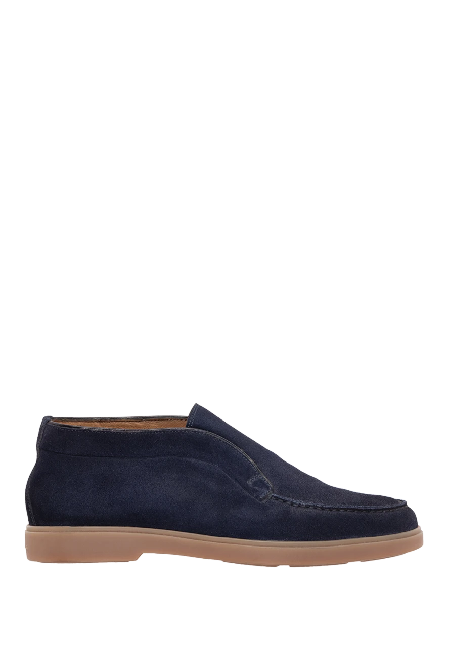 Santoni man blue suede boots for men купить с ценами и фото 147639 - photo 1