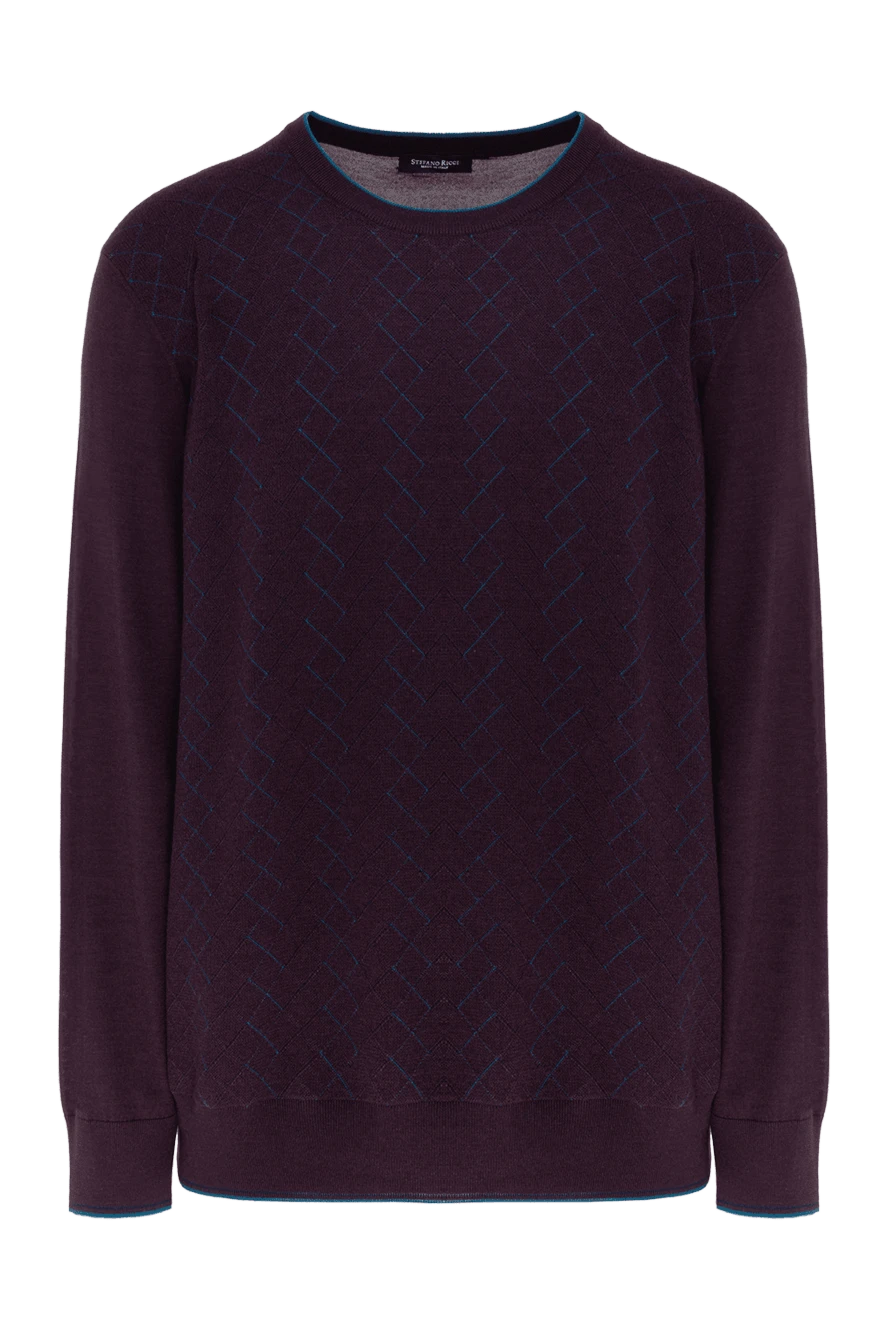 Stefano Ricci трикотажный джемпер из кашемира с шелком с узором ромб 147670 - фото 1