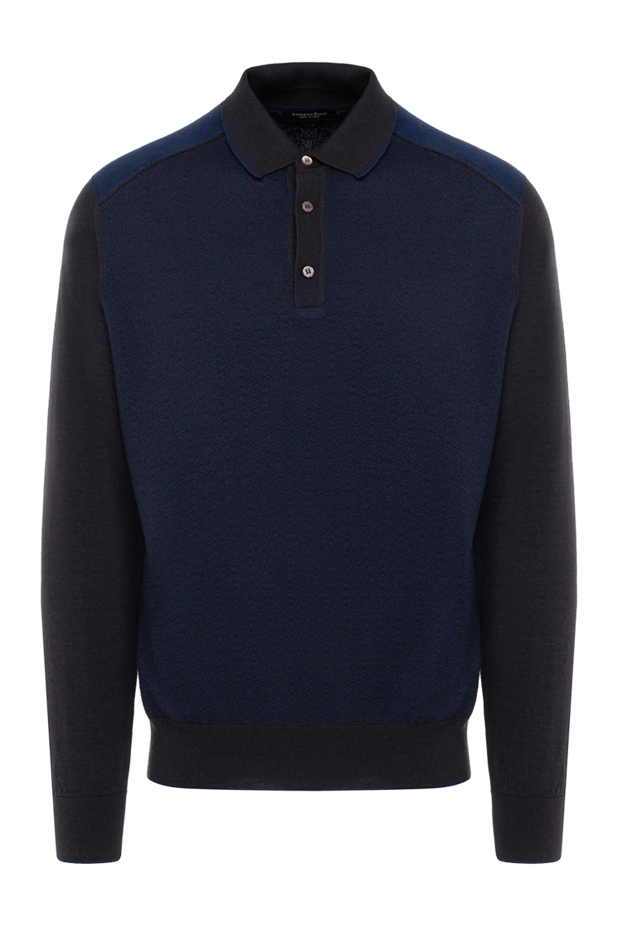 Stefano Ricci поло с длинным рукавом с гладкими рукавами и текстурированной передней частью 147684 - фото 1