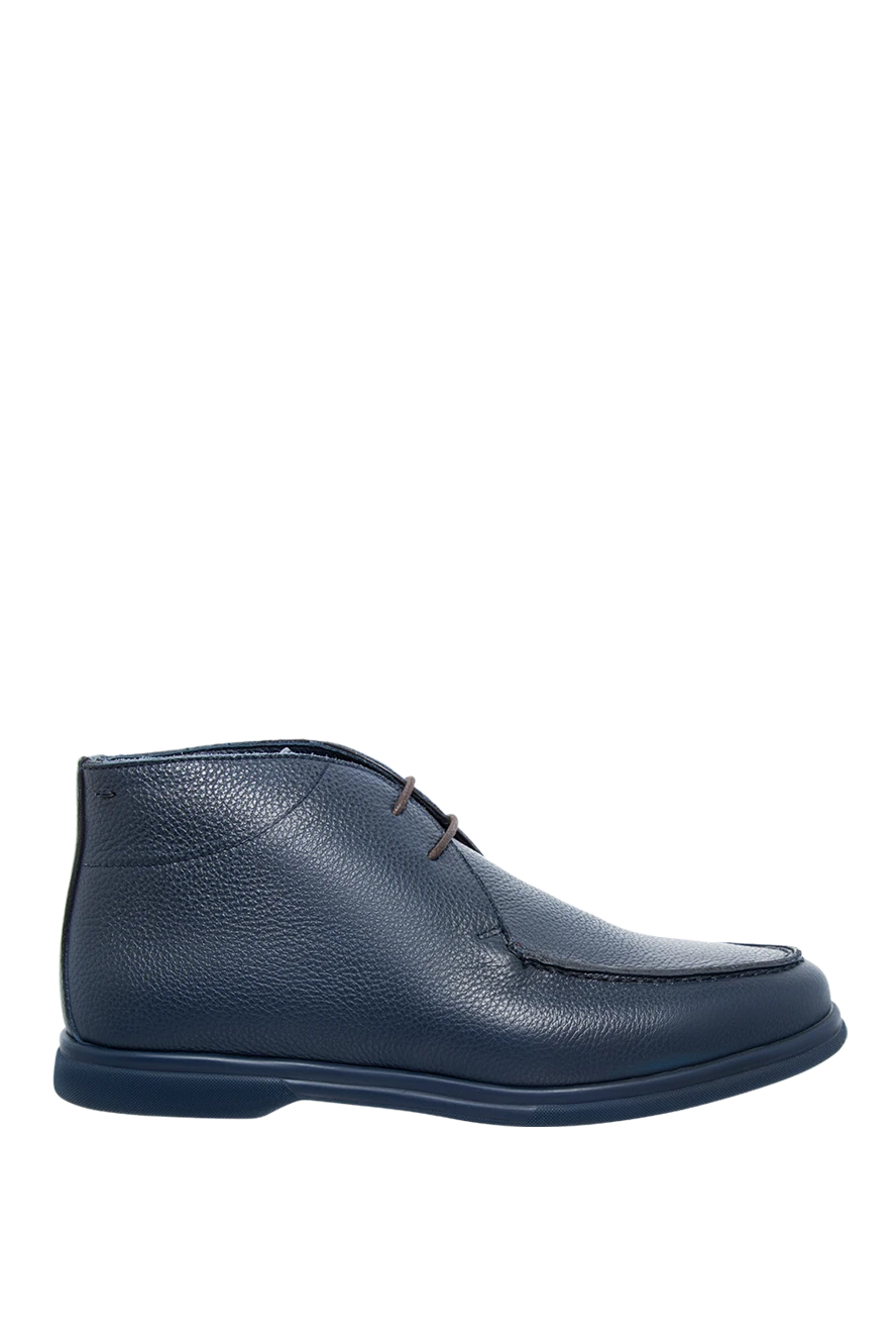 Andrea Ventura man blue leather men's boots купить с ценами и фото 147689 - photo 1