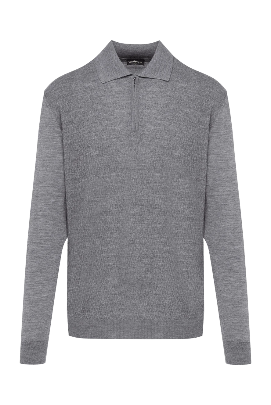 Cesare di Napoli man long sleeve polo in wool, silk and cashmere gray for men купить с ценами и фото 147758 - photo 1