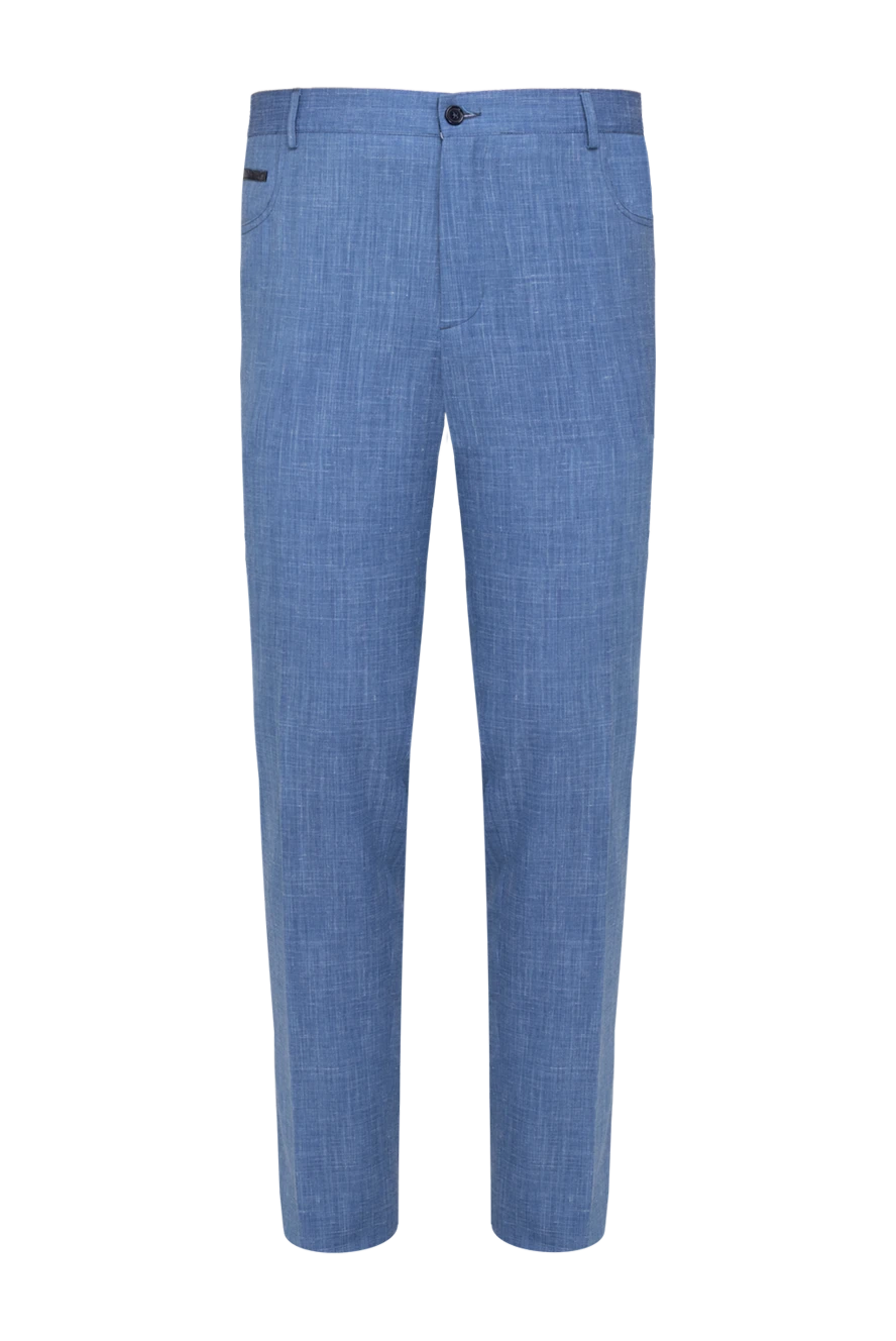 Hettabretz man blue wool and linen trousers for men купить с ценами и фото 147798 - photo 1