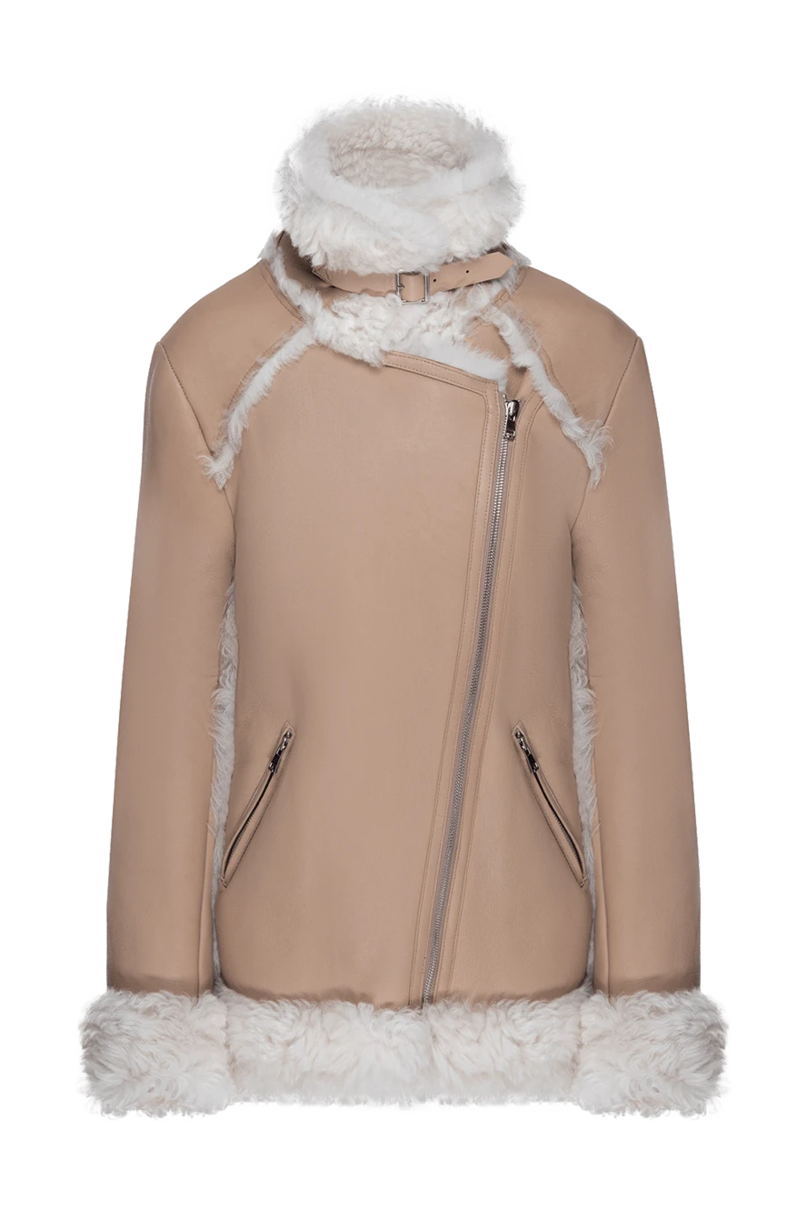 Intuition woman beige women's sheepskin coat made of natural fur and leather купить с ценами и фото 147976 - photo 1