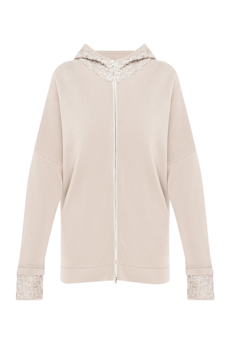 Panicale woman beige women's viscose and elastane hoodie купить с ценами и фото 148067 - photo 1