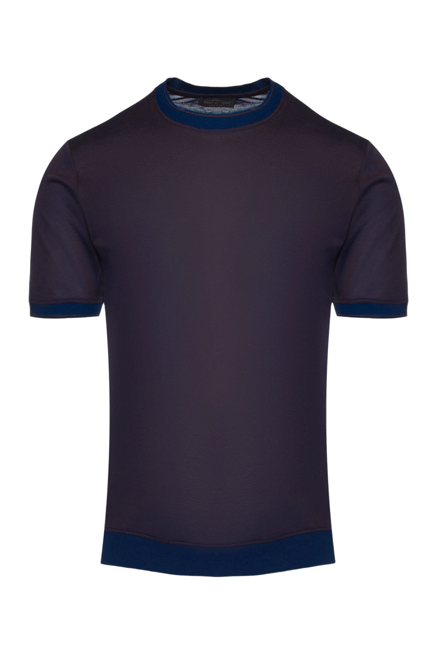 Cesare di Napoli мақта және жібектен жасалған күлгін ерлерге арналған футболка 148216 - фото 1