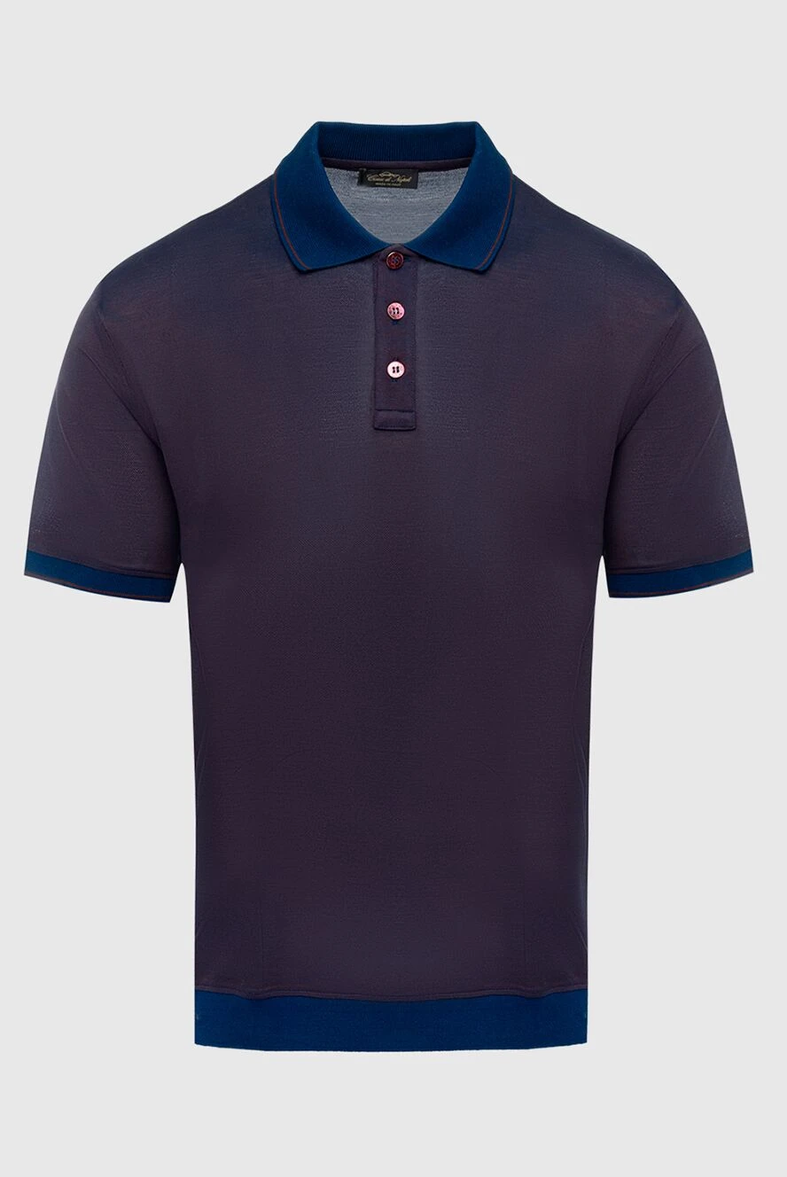 Cesare di Napoli man cotton and silk polo blue for men купить с ценами и фото 148217 - photo 1