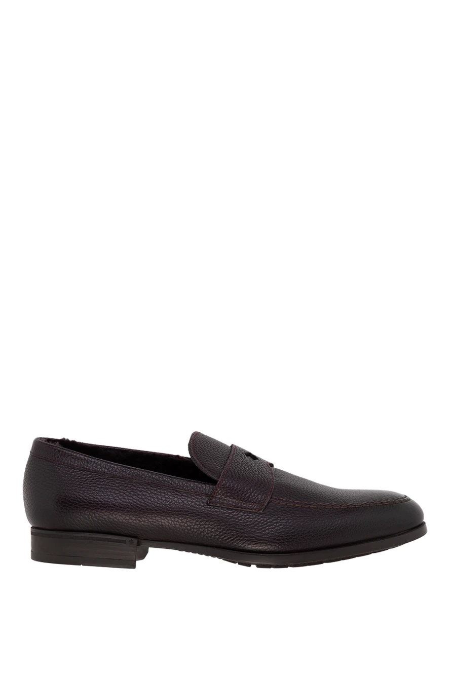 Doucal`s man leather loafers burgundy for men купить с ценами и фото 148264 - photo 1