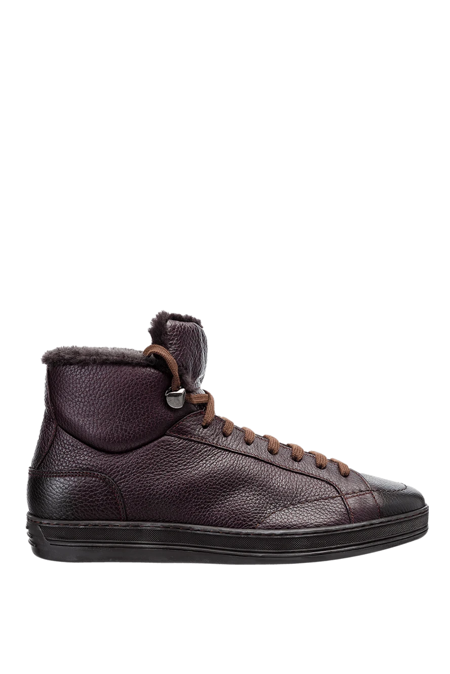 Doucal`s man brown leather sneakers for men купить с ценами и фото 148265 - photo 1