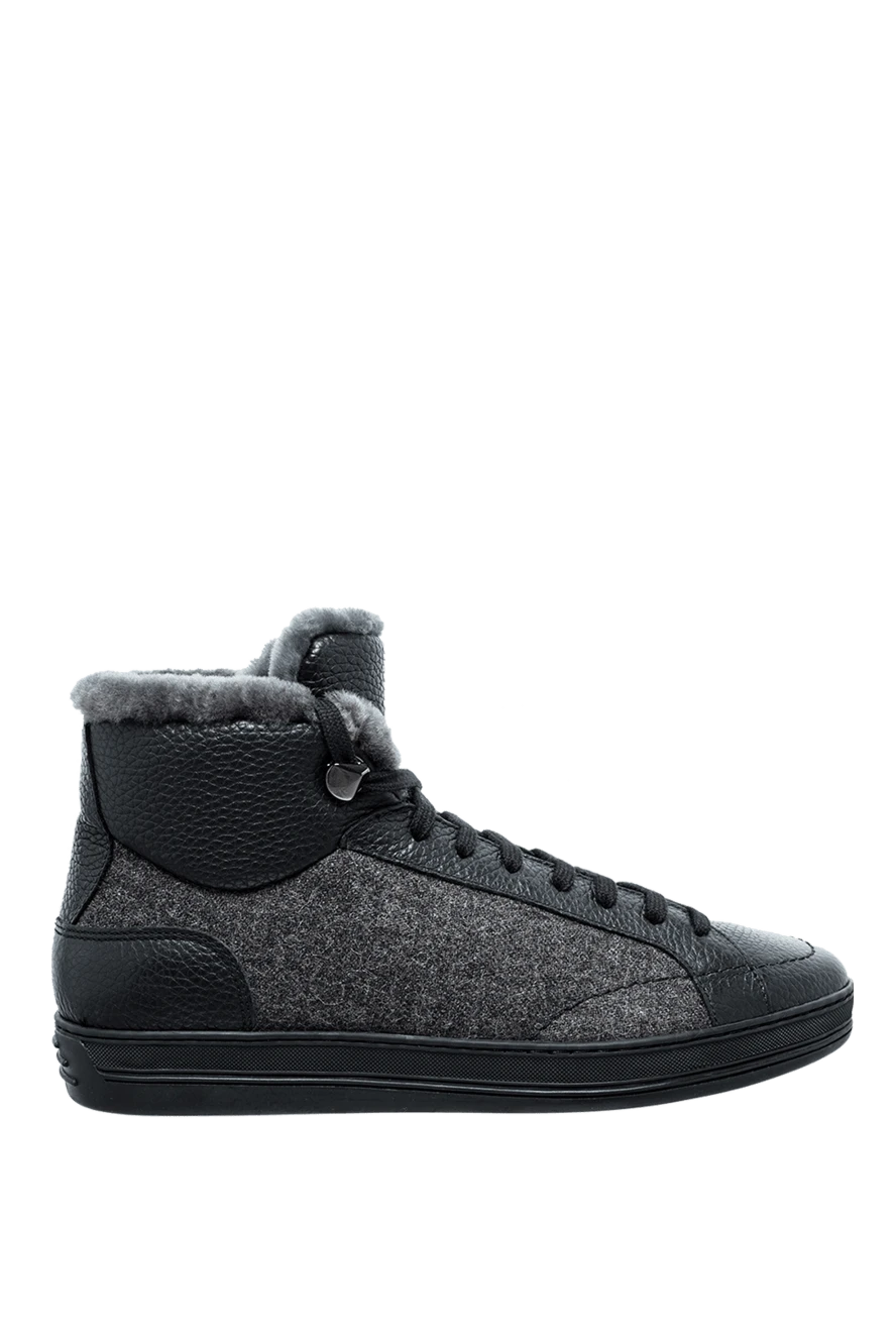 Doucal`s man gray leather and wool sneakers for men купить с ценами и фото 148272 - photo 1