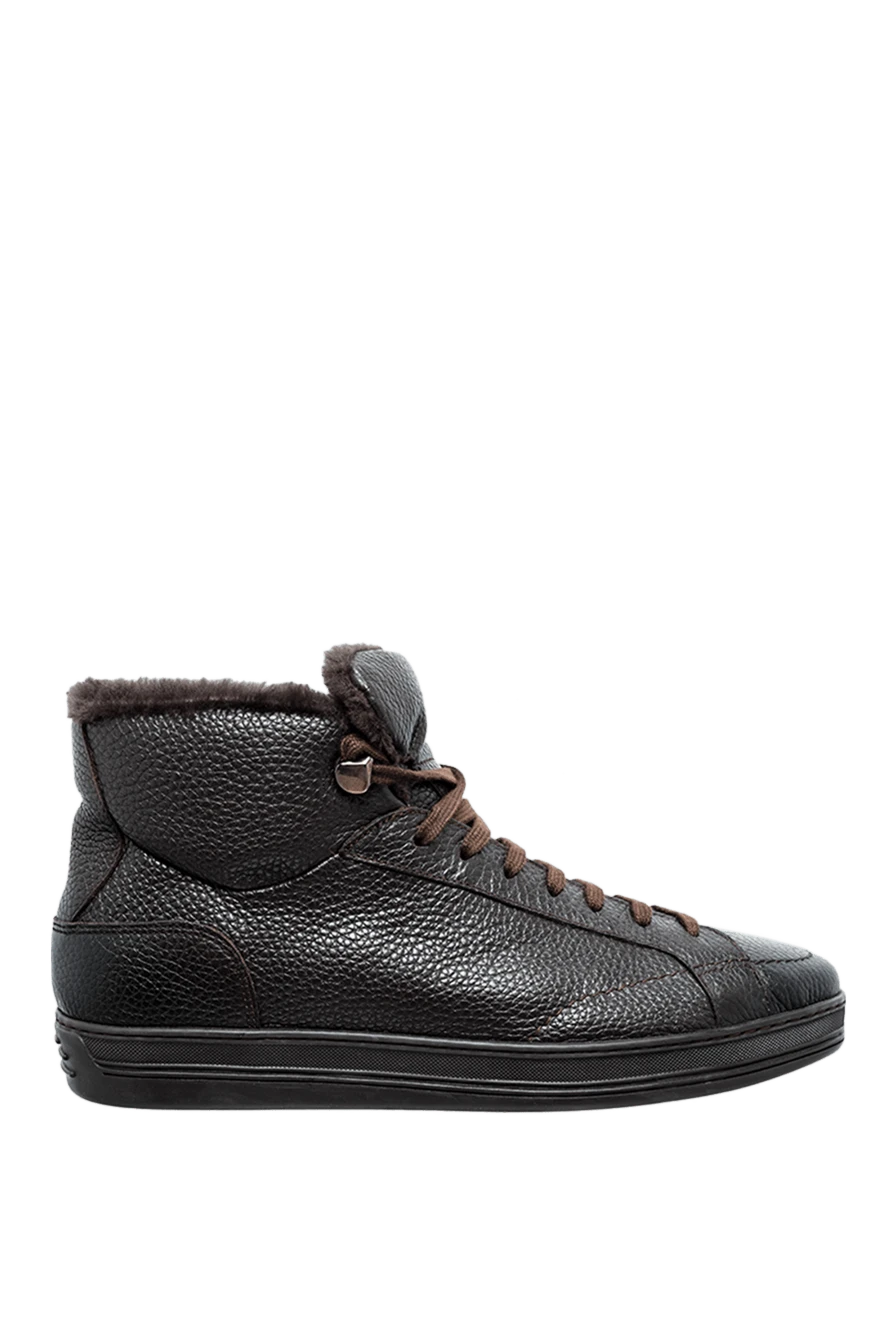 Doucal`s man brown leather sneakers for men купить с ценами и фото 148282 - photo 1