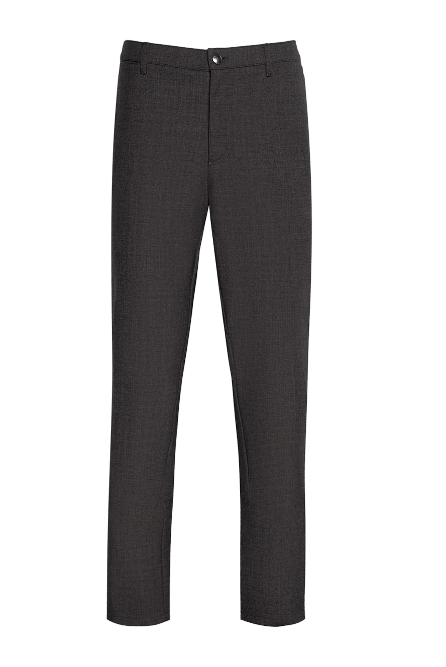 Zilli man men's brown wool and cotton trousers купить с ценами и фото 148318 - photo 1