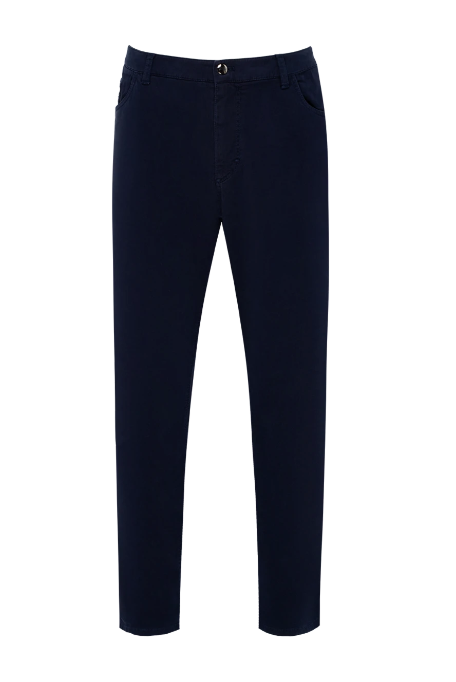 Zilli man blue cotton trousers for men купить с ценами и фото 148336 - photo 1