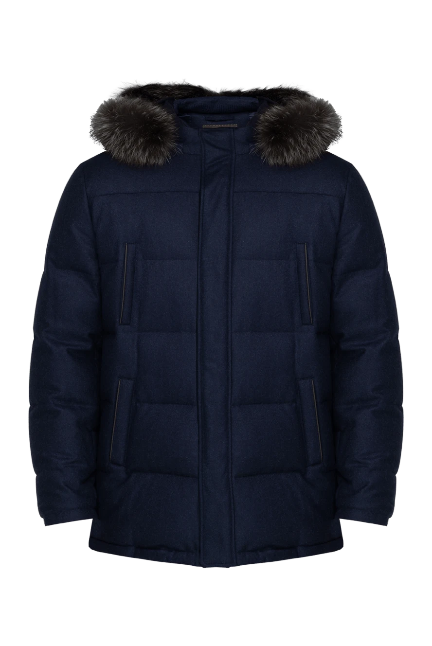 Enrico Mandelli man down jacket men's wool and cashmere blue купить с ценами и фото 148366 - photo 1