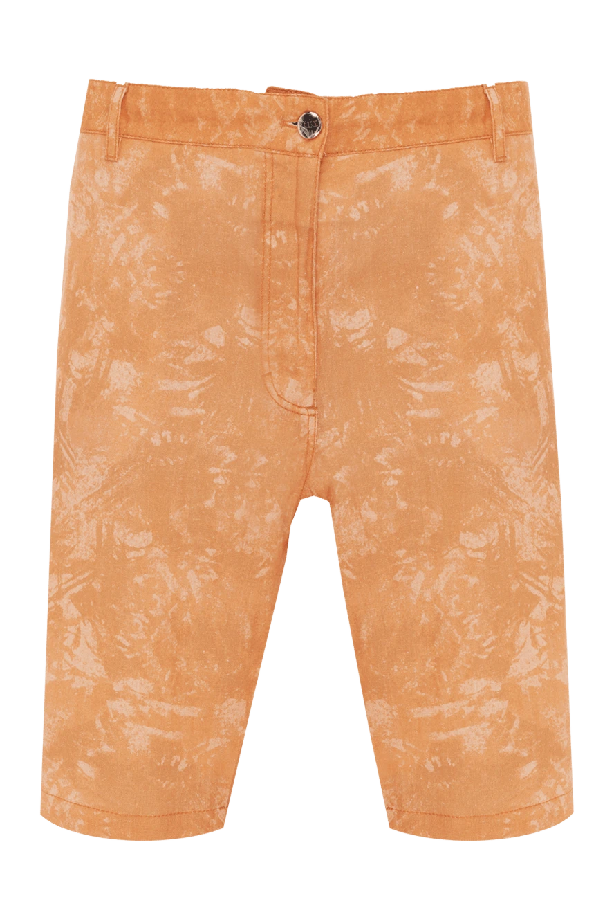 Zilli man orange linen shorts for men купить с ценами и фото 148407 - photo 1