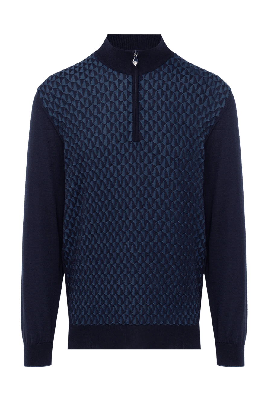 Cesare di Napoli man wool and silk troyer blue for men купить с ценами и фото 148410 - photo 1