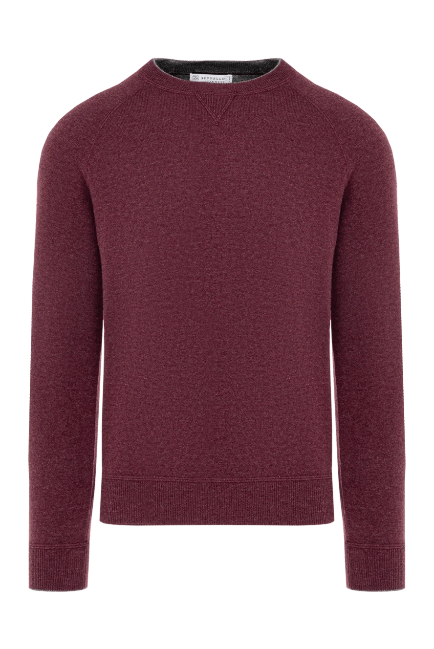 Brunello Cucinelli man wool, cashmere and silk jumper burgundy for men купить с ценами и фото 148442 - photo 1