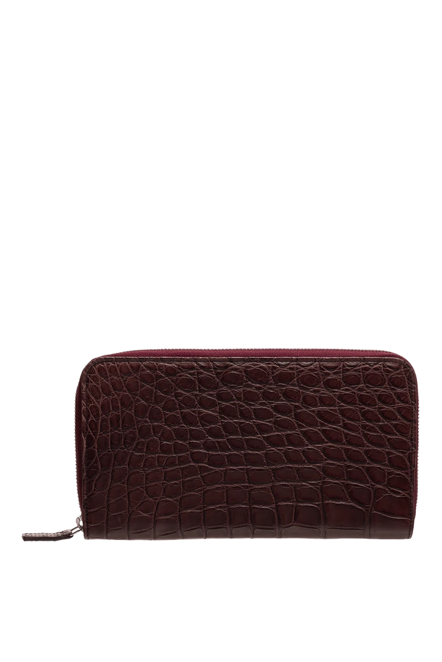 Cesare di Napoli man men's clutch bag made of alligator skin burgundy купить с ценами и фото 148492 - photo 1