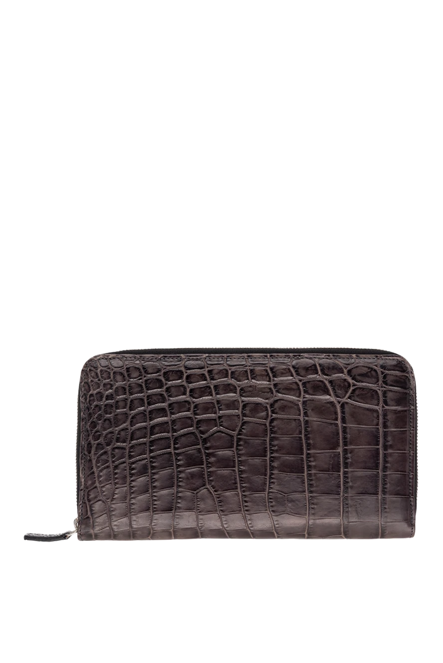 Cesare di Napoli man men's brown alligator leather clutch купить с ценами и фото 148493 - photo 1