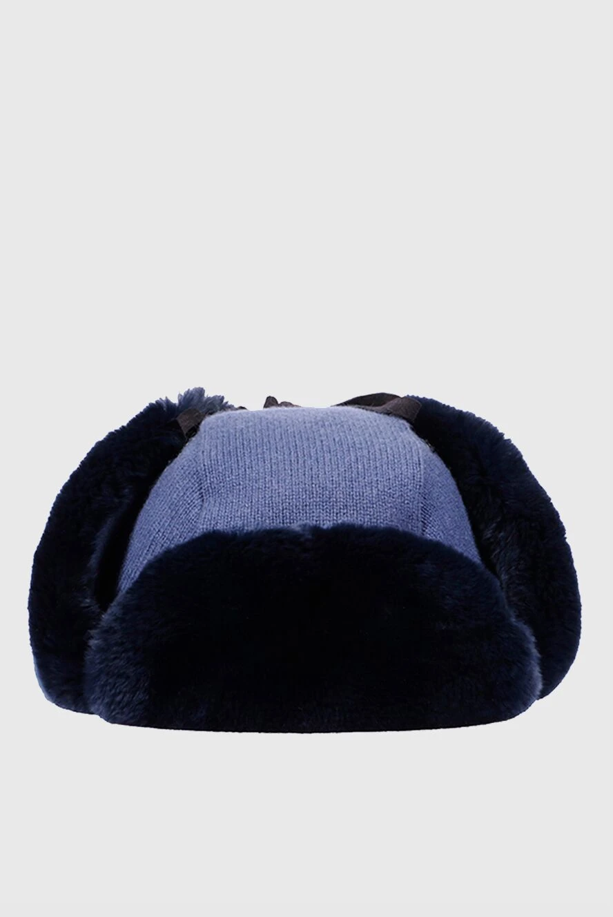 Cesare di Napoli man hat made of wool, cashmere and natural fur blue for men купить с ценами и фото 148503 - photo 1