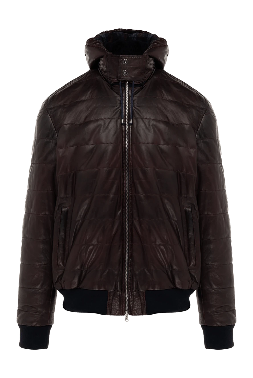 Barba Napoli man burgundy leather jacket for men купить с ценами и фото 148549 - photo 1