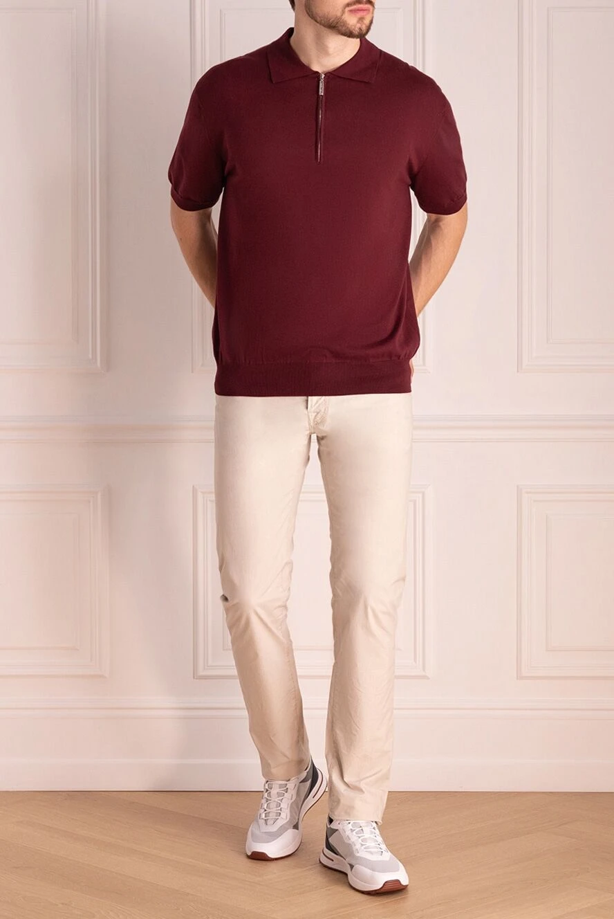 Jacob Cohen man beige cotton jeans for men купить с ценами и фото 148857 - photo 1