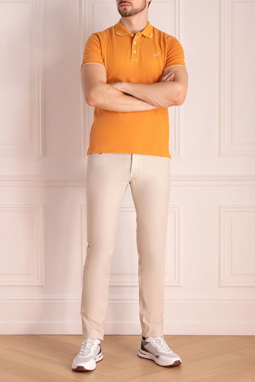 Jacob Cohen man cotton and elastane polo orange for men купить с ценами и фото 148935 - photo 1